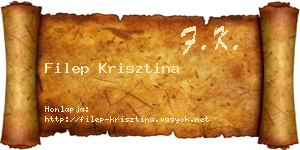 Filep Krisztina névjegykártya